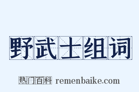 野武士组词是什么意思的图片